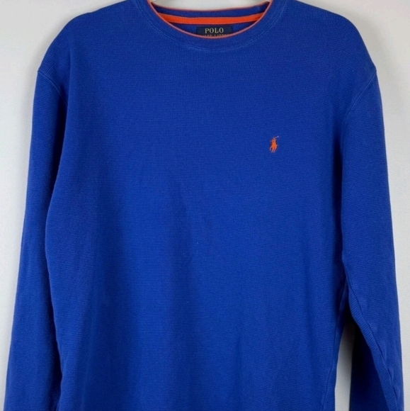 Polo by Ralph Lauren Men's Vibrant Blue Long Sleeve Tee - Picture 1 of 8